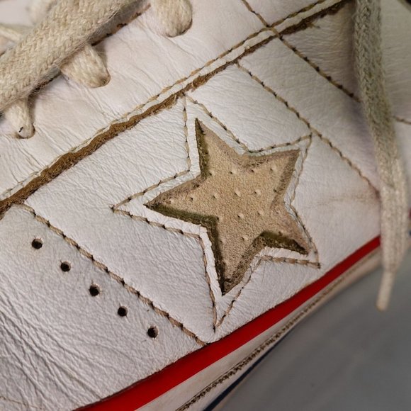 DEADSTOCK Converse Shoes Women Size 8.5 Sneakers White Low Leather One Star 90s - Picture 11 of 16